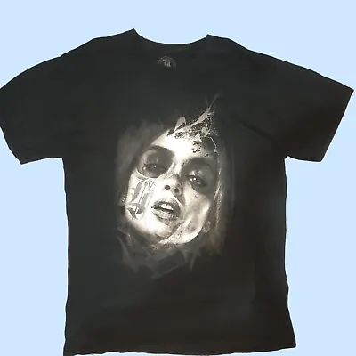 Buy Men's Gothic Women's Face Print T-shirt XL Faded Alternative Oversized Tattoo • 9.99£