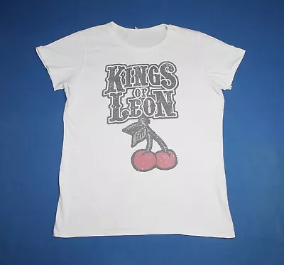 Buy Kings Of Leon Shirt Indie Rock Band Shirt White Women's Tee Large • 34.68£