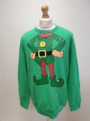Buy Vv518 Mens Easy Green Elf Crew Neck Christmas Jumper Top Uk L Eu 54 • 14.99£