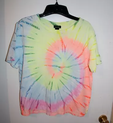 Buy Juniors Forever 21 Multi-Color Tie Dye T-Shirt, Size L • 9.47£