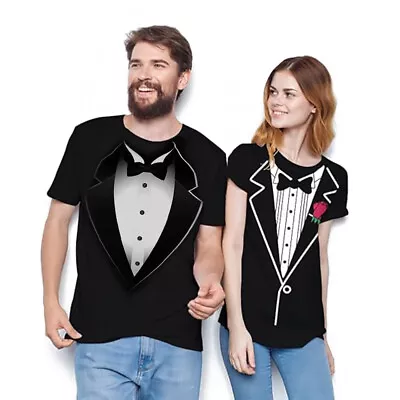 Buy Tuxedo T Shirt - Funny T-shirt Comic Fancy Dress Retro Party Smart Shirt Bow Tie • 11.39£