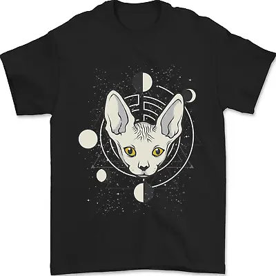 Buy Celestial Cat Moon Phases Mens T-Shirt 100% Cotton • 10.48£