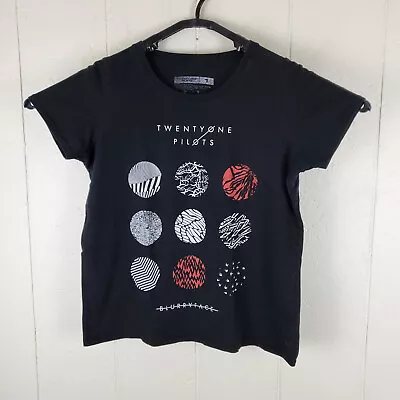 Buy Twenty One Pilots Shirt Womens Size 1 Black Graphic Crew Neck Short Sleeve • 12.66£