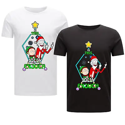 Buy Is This Jolly Enough T-Shirt Rick And Morty Christmas Top Funny Rude Xmas Gift • 13.99£
