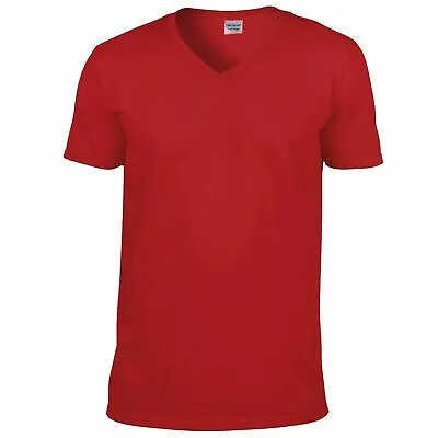 Buy Gildan Men's Softstyle® Adult V-NECK T-SHIRT Cotton Jersey Knit Tshirt TEE T TOP • 6.68£