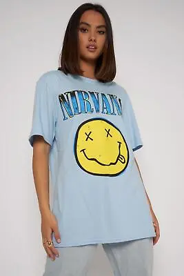 Buy Daisy Street Licensed Relaxed T-Shirt With Nirvana Print • 12.99£