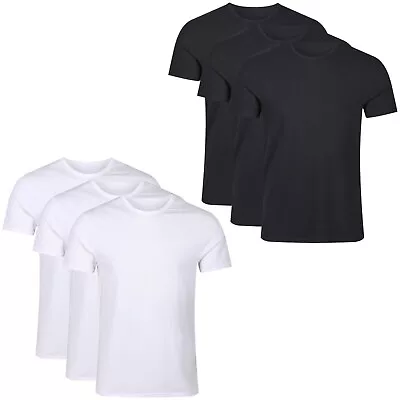 Buy New Mens M&S T-Shirt 3 Pack Crew Neck Short Sleeve Plain Casual Top Stretch Tee • 14.99£
