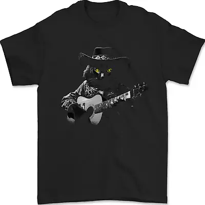 Buy Country & Western Music Cat Acoustic Guitar Mens T-Shirt 100% Cotton • 8.49£