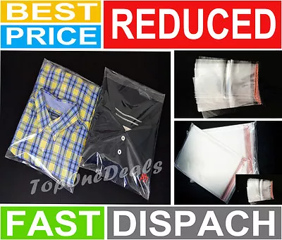 Buy T-shirt Leggings Garment Clear Cellophane Plastic Bags Self Seal Adhesive Tape  • 25.99£