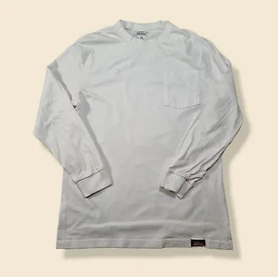 Buy Genuine Dickies White Long Sleeved Pocket Tshirt Tee Size Mens Medium • 20£