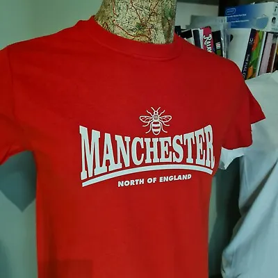 Buy Manchester Working Bee Tee T Shirt Red I Love MCR United Colours • 13.99£