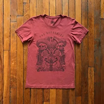 Buy The Offspring 2017 Women's Salmon Red Orange Black Skeleton Graphic Tour T-shirt • 27.50£