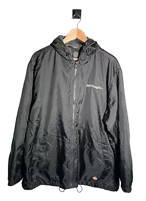 Buy Dickies Windbreaker Jacket Men’s Size L Black Fleece Lined Workwear With Logo • 22.99£