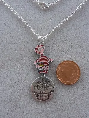 Buy Cheshire Cat Charm We're All Mad Here Pendant Necklace 18  Alice In Wonderland  • 5.99£