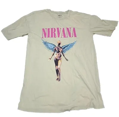Buy Nirvana Womens UK 10-12 Oversized Nightwear S/S Green Cotton Top- Grunge Metal • 11£