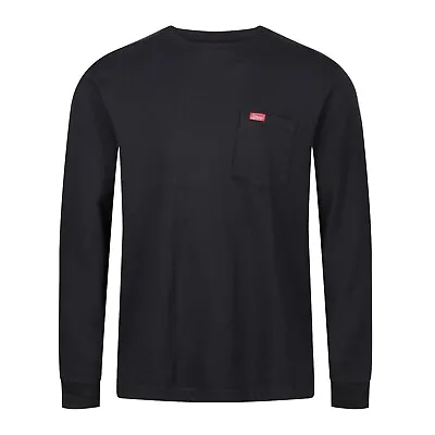 Buy New Mens Long Sleeve Pocket T-Shirts Round Crew Neck Tee Soft Plain Casual Top • 6.99£