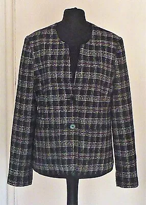 Buy BRANDTEX Dark Check Jacket With Wine Red Lining & Buttons. UK 12, EU 40/42 • 12£