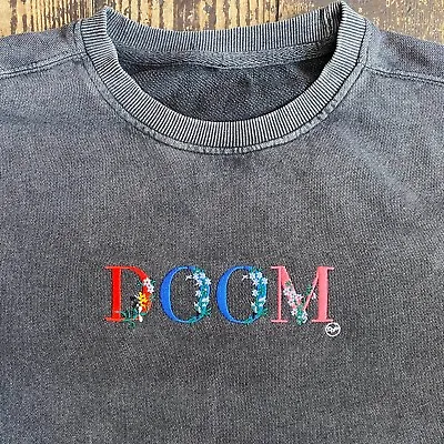 Buy Doom Designer RIP Embroidered Heavyweight Oversized T-shirt Enzyme Wash • 25£