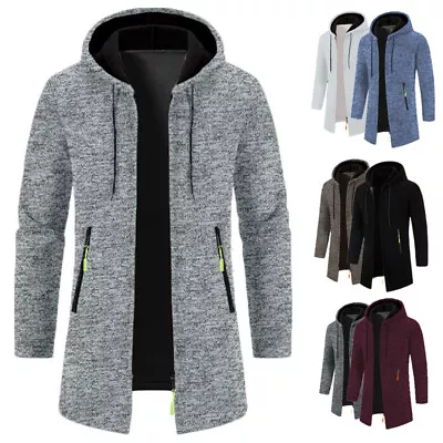 Buy Mens Winter Warm Hoodie Fleece Lined Zip Up Coat Jacket Sweatshirt Tops UK New • 9.92£