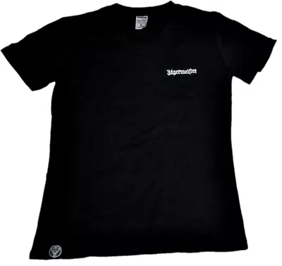 Buy Jägermeister USA Women's T-Shirt Black Size L White Logo V-Neck • 12.07£