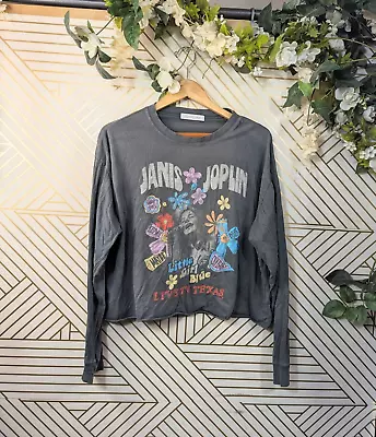 Buy Daydreamer Janis Joplin Band Tee Shirt Relaxed Cropped Long Sleeve Size M READ • 17£