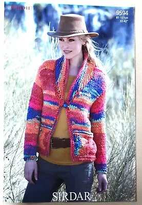 Buy New Original Sirdar Indie Ladies Jacket Knitting Pattern 9594 • 2.50£