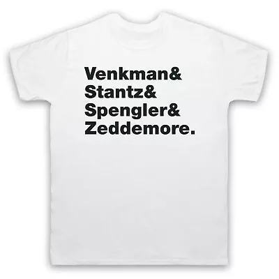 Buy Ghost Hunters Team Member Surnames List Venkman Spengler Busters Adults T-shirt • 20.99£