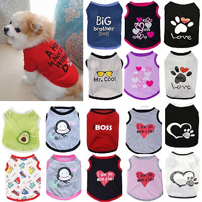 Buy Small Dog Cat Clothes Summer Pet Puppy T Shirt Costume Vest Sport Tops Appare ① • 4.57£