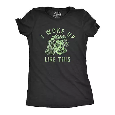 Buy Womens I Woke Up Like This T Shirt Funny Halloween Ugly Zombie Joke Tee For • 7.29£