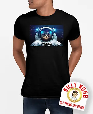 Buy Cat Space Man T-Shirt Retro Geek Nerd  00s 80s Tee Classic Gift Movie Men Aliens • 9.99£