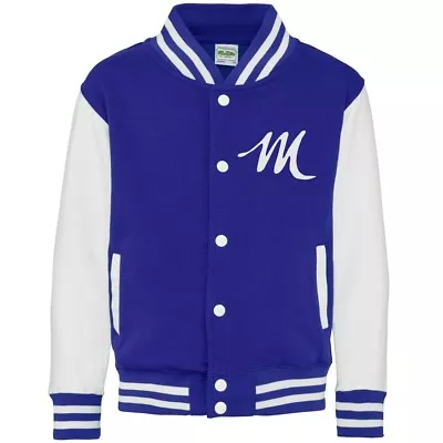 Buy Personalised Initials Kids Varsity Jacket 3-13 Years Customised Printed Baseball • 19.10£