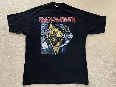 Buy IRON MAIDEN Vtg T-shirt L NO PRAYER ON THE ROAD For Dying 1990 Tour Metallica • 89£