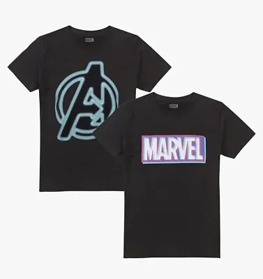 Buy Brand New & Tag Genuine Men’s Marvel Comic Black T-shirts Pack Of Two Size Small • 9.99£