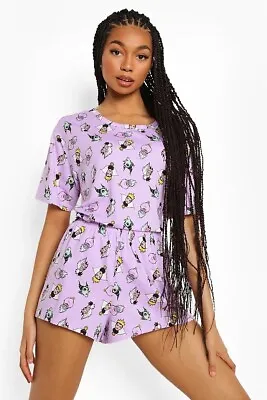 Buy Nasty Gal Lilac Disney Villains Pyjama Top And Shorts BNWT • 10£