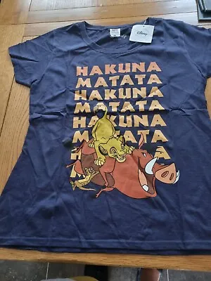 Buy Official Lion King Hakuna Matata  Size L Ladies Blue  T  Shirt  Bnib • 5.99£