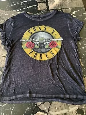Buy Guns N Roses Black T Shirt Burnout Size XL Rock Roll Band Music Logo Tour • 20.11£