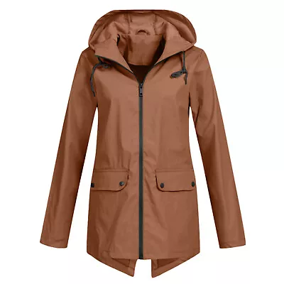 Buy NEW Womens Waterproof Raincoat Ladies Outdoor Wind Rain Forest Warm Jacket Coat • 15.55£