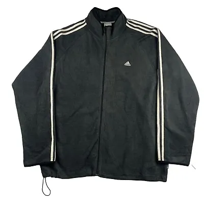 Buy Vintage Adidas Full Zip Fleece Jacket Black XXL • 20£