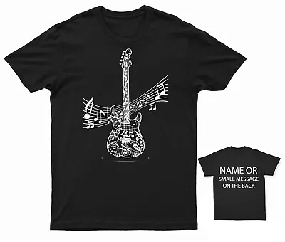 Buy Electric Guitar Notes T-Shirt - Modern Melodic Line Art Tee • 13.95£