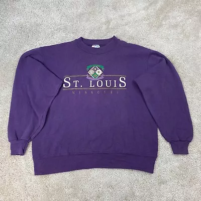 Buy St Louis Missouri Sweatshirt Size Large Tourist Spell Out 90s Hanes Jumper Sweat • 24.99£