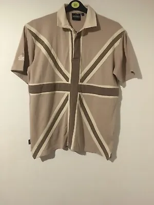 Buy Guiness Official Merchandise Beige Union Jack Polo Shirt Top T Shirt Size M/L • 19.95£