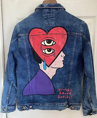 Buy Zara Man Mens Heart Size XL Denim Jacket Brand New Unique Bargain BNWT Rare • 29.95£