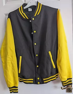 Buy AWDis Mens Varsity Jacket-Jet Black/Sun Yellow- Size Large- Never Been Worn • 13£