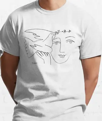 Buy Picasso Peace Pigeon One Line T Shirt / %100 Premium Cotton • 12.95£