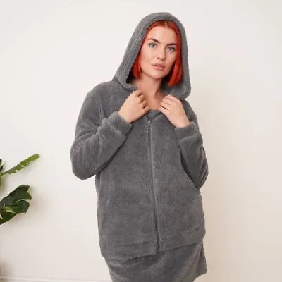 Buy OHS Teddy Fleece Zip Up Hoodie In Grey, Size 6-8 - Brand New In Bag • 6.99£