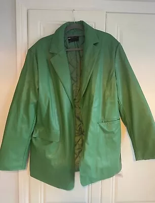 Buy Asos Green Faux Leather Blazer Jacket • 10£