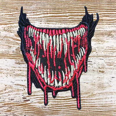 Buy Embroidered Iron-on Patch Monster Venom Mouth Blood Horror Creepy Black Red Y2K • 4.25£