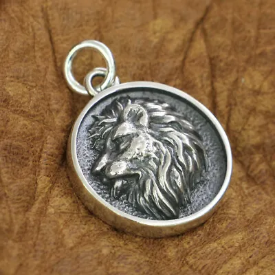 Buy 925 Sterling Silver Lion King Pendant Charms Round Animal Jewellery TA189B • 55.99£