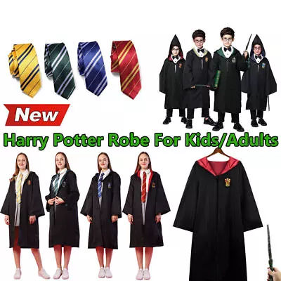 Buy Harry Potter Gryffindor Ravenclaw Slytherin Robe Cloak Tie Costume Wand Scarf UK • 6£