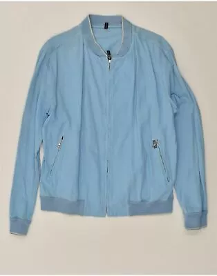 Buy MABRUN Mens Bomber Jacket IT 54 2XL Blue Cotton BN74 • 49.95£